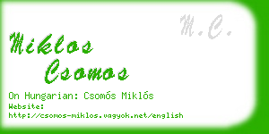 miklos csomos business card