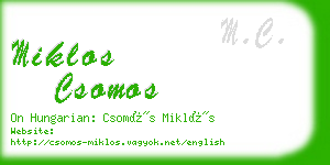 miklos csomos business card
